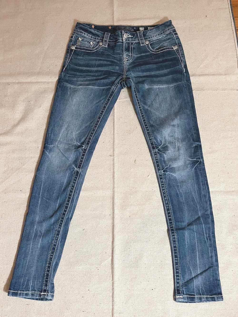 Miss Me Women's Dark Blue Slim Fit Jeans